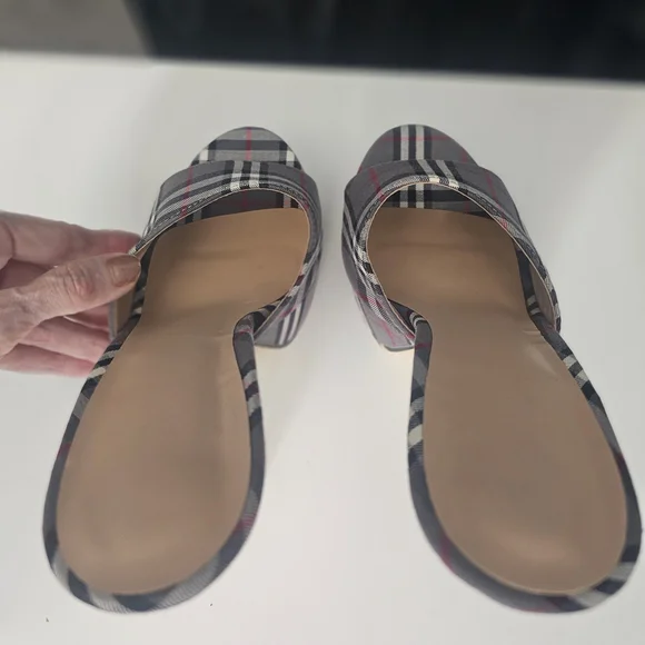 Plaid High Heel Mules - Picture 3 of 11